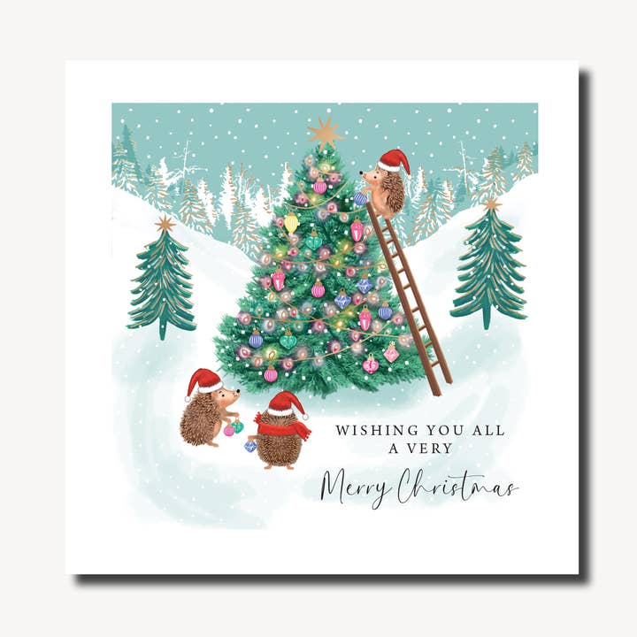 Albero del riccio | Meraviglia invernale | Biglietto di Natale per la vendita all'ingrosso da parte di Marina B