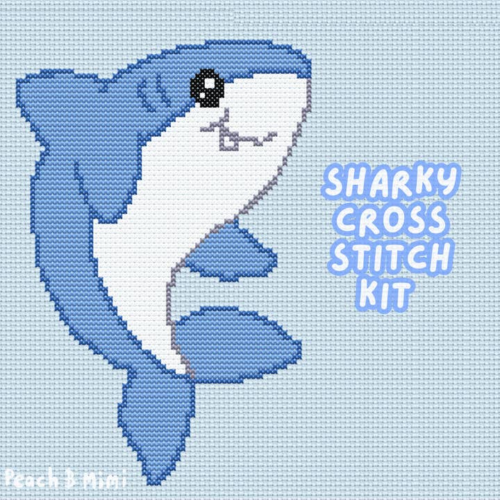 Sharky Cross Stitch Kit for wholesale by Peach and Mimi