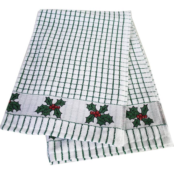 Dublin Gift Company - Wholesale Tea Towel - Samuel Lamont Poli Dri Jacquard Holly Tea Towel