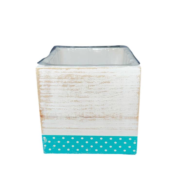 Thompson Wholesale - Wholesale Plant Pot - 5" White Washed Square Wood Pots -- 12 Pack1