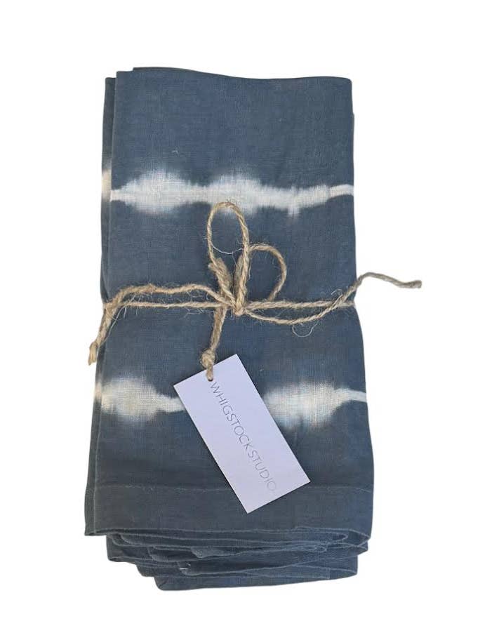Denim Line Linen Napkin Set for wholesale by Whigstock Studio