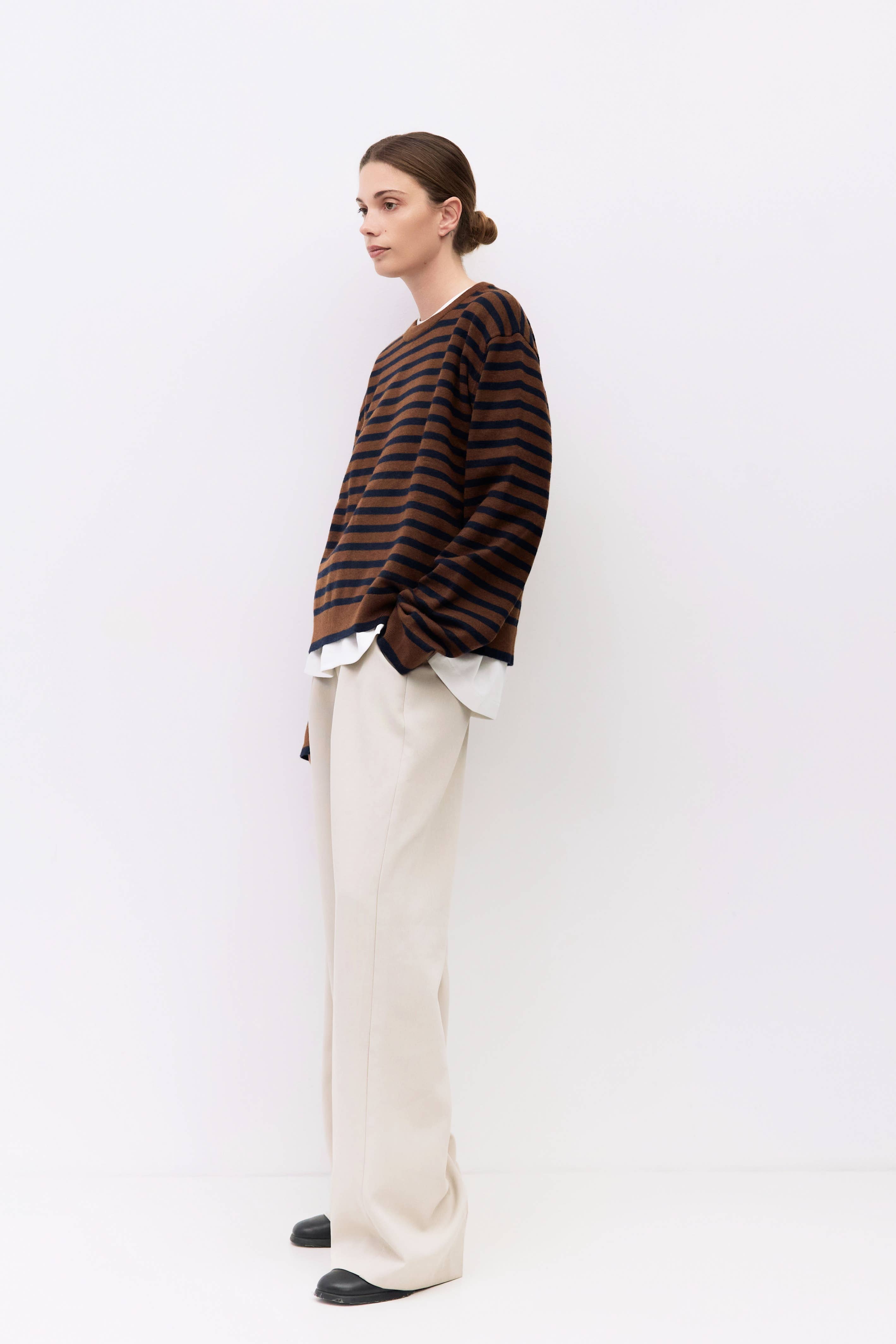 MOD REF - Wholesale Knit Sweater - Women's - The Klein Sweater | Striped Boyfriend Sweater19