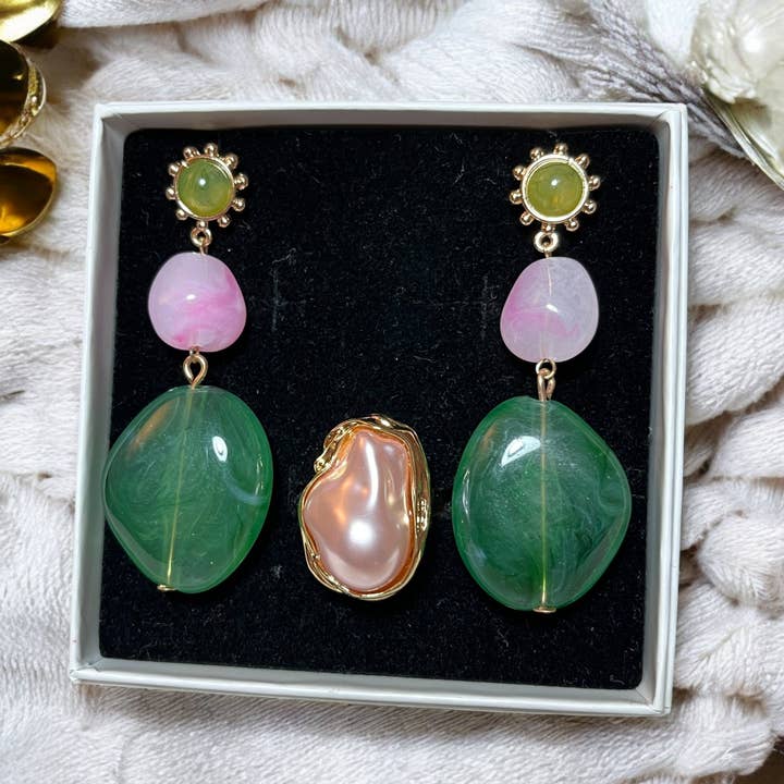 GESCHENKBOX - Modeschmuck-Set - Ring und Ohrringe für den Großhandel von TOURMALYN