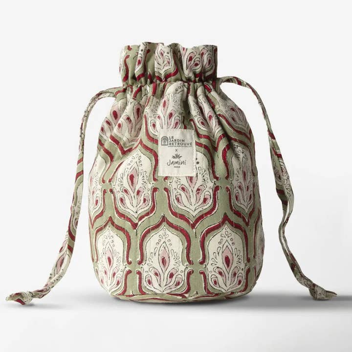 Pochon du Voyage - Vert & Rouge for wholesale by LE JARDIN RETROUVE