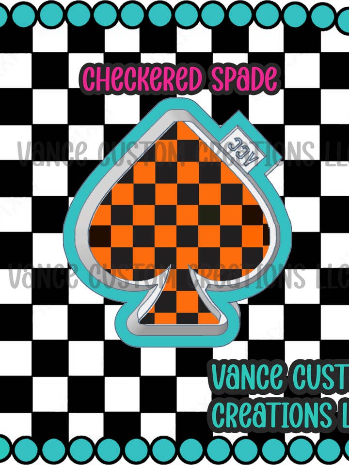 Checkered Spade Freshie Mold for wholesale by Vance Custom Creations