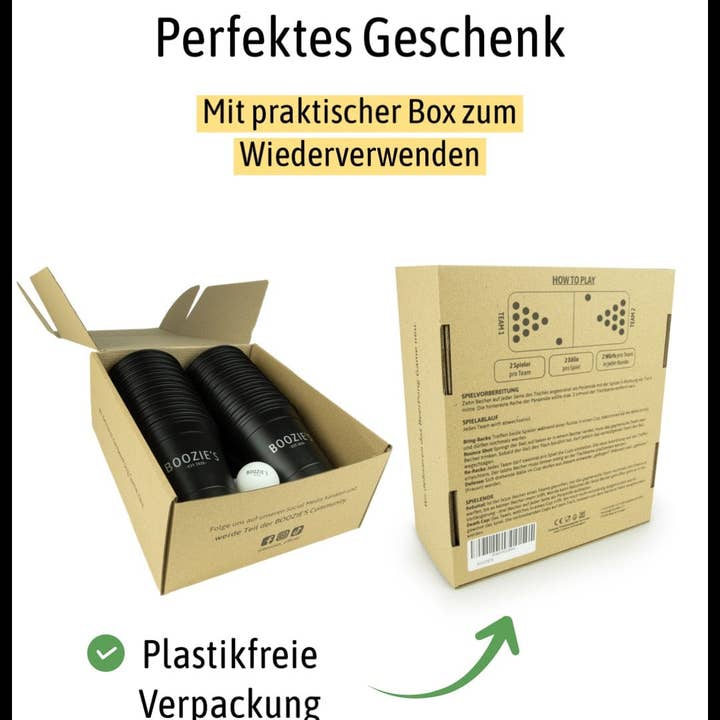 Boozie's - Wholesale Disposable Cup - Set of 22 BeerPong mugs incl. 3 BeerPong balls - Midnight Black4