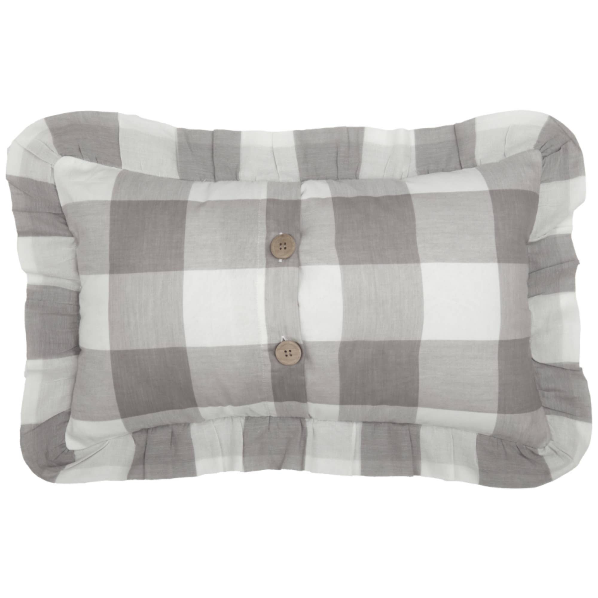 VHC Brands - Vente Housse de coussin - Taie d'oreiller Madison Check grise 20Lx12W2