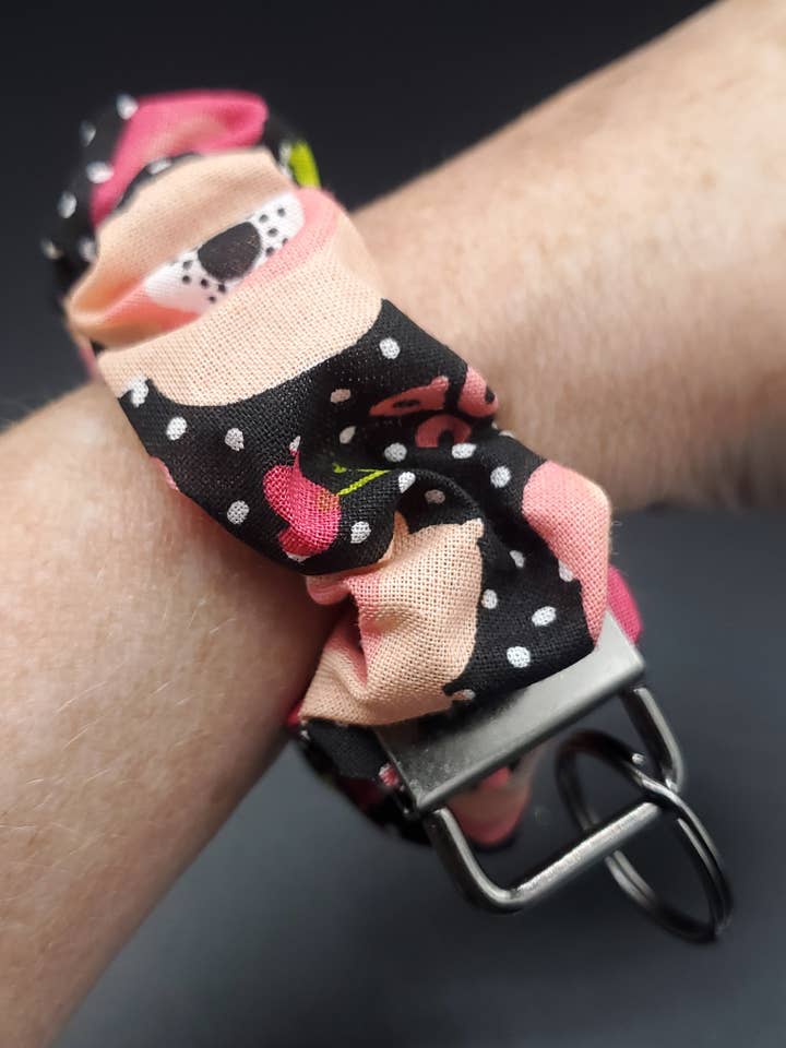 Keychain, Scrunchie Wristlet Key Ring, Car Key Holder for wholesale by Out of Spike Designs