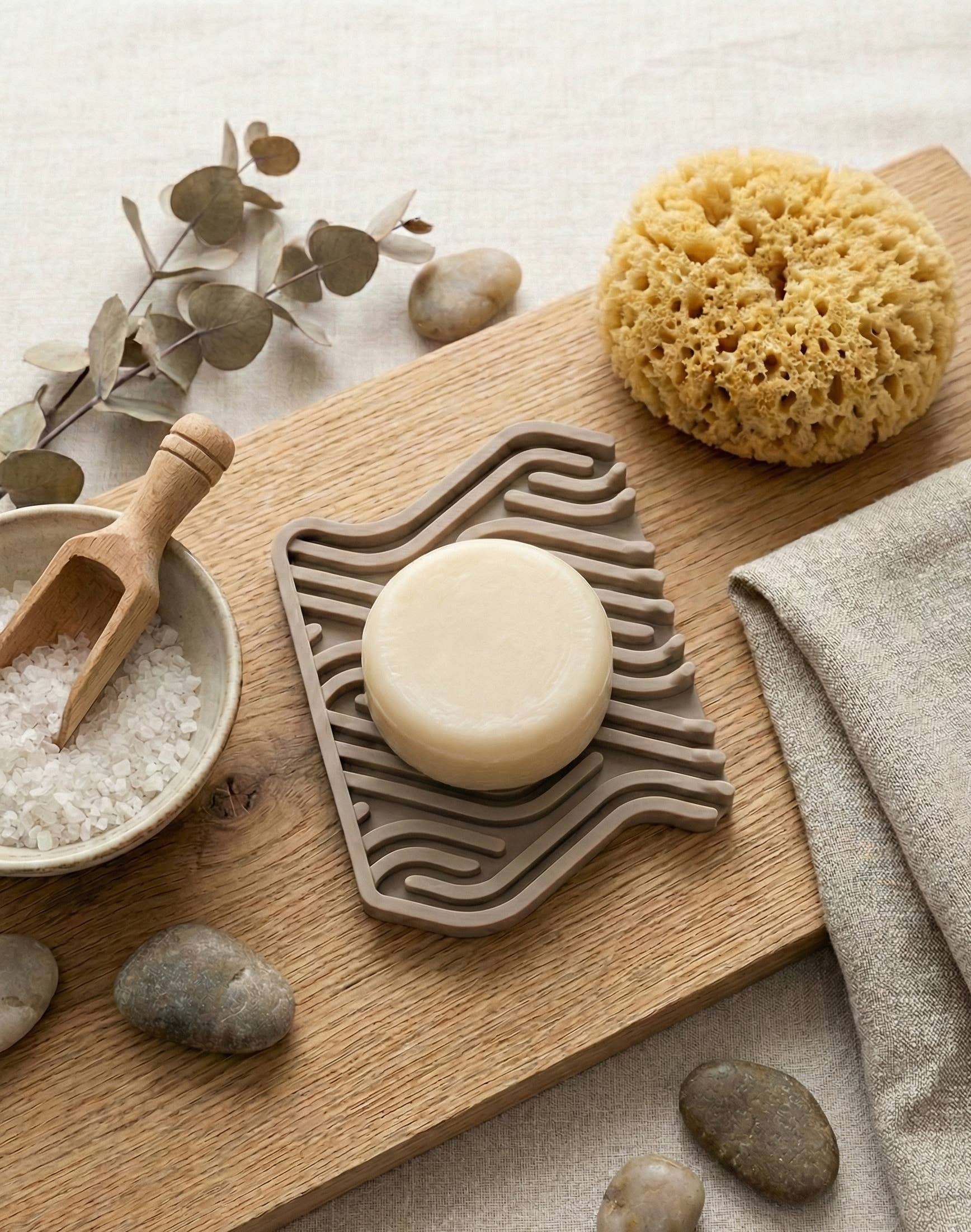 Multi Colored Soap Dish (Blue/Taupe/Pink) - Premium Silicone Soap Tray for wholesale on Faire4