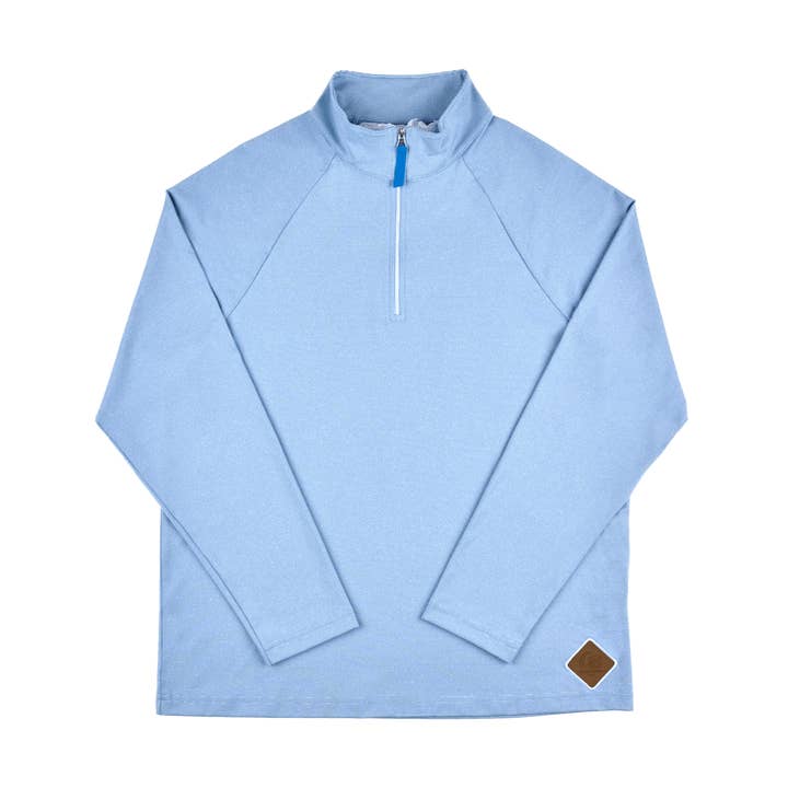 Light Blue Performance Quarter Zip for wholesale by Cold Beer Clothing Co.