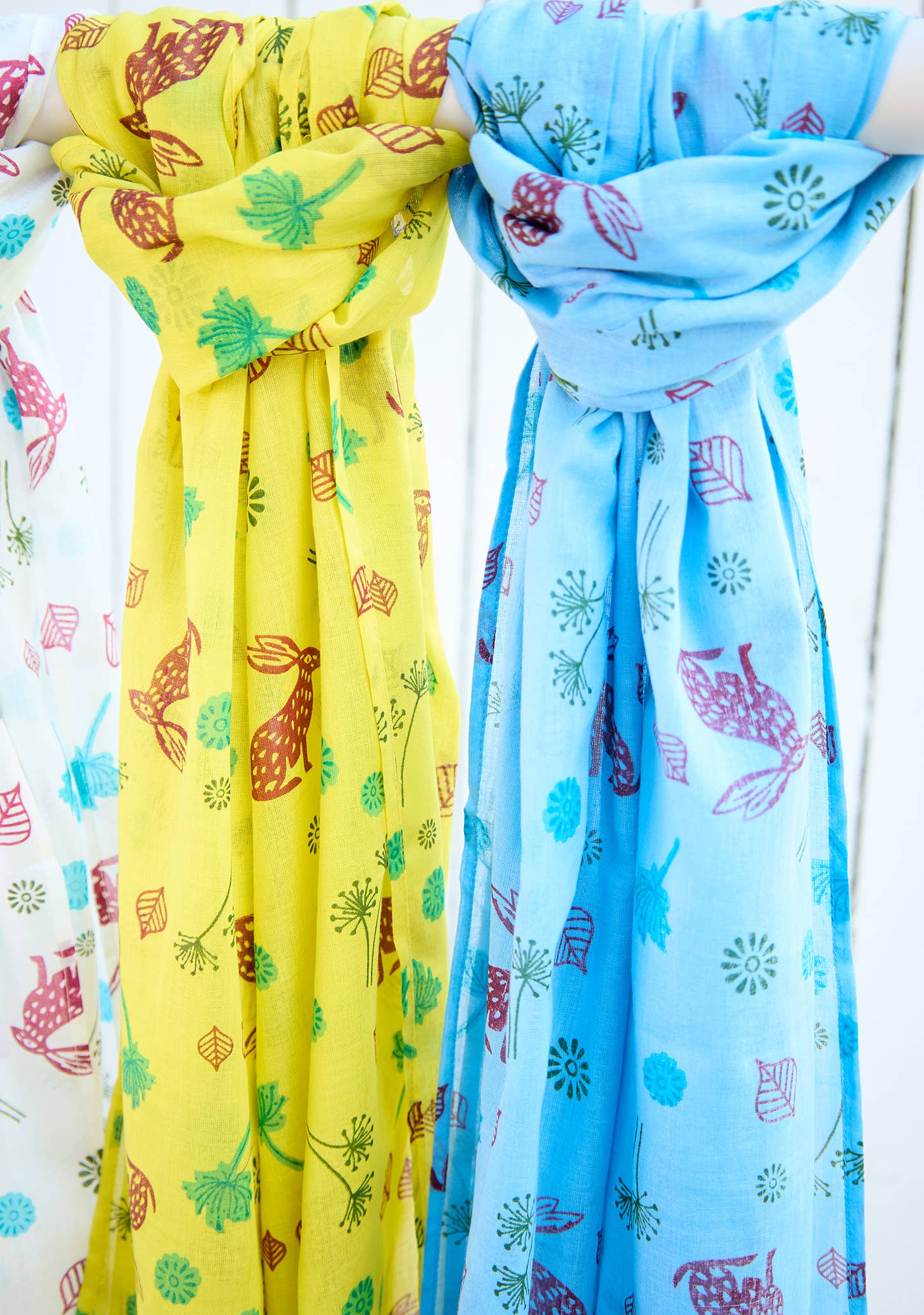Namaste - Wholesale Scarf - Women's - Mountain Hare Printed Cotton Scarf3