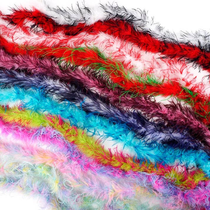 Zucker Feather Products - Wholesale Feathers - Thin Marabou Feather Boa with Ostrich - White/Black