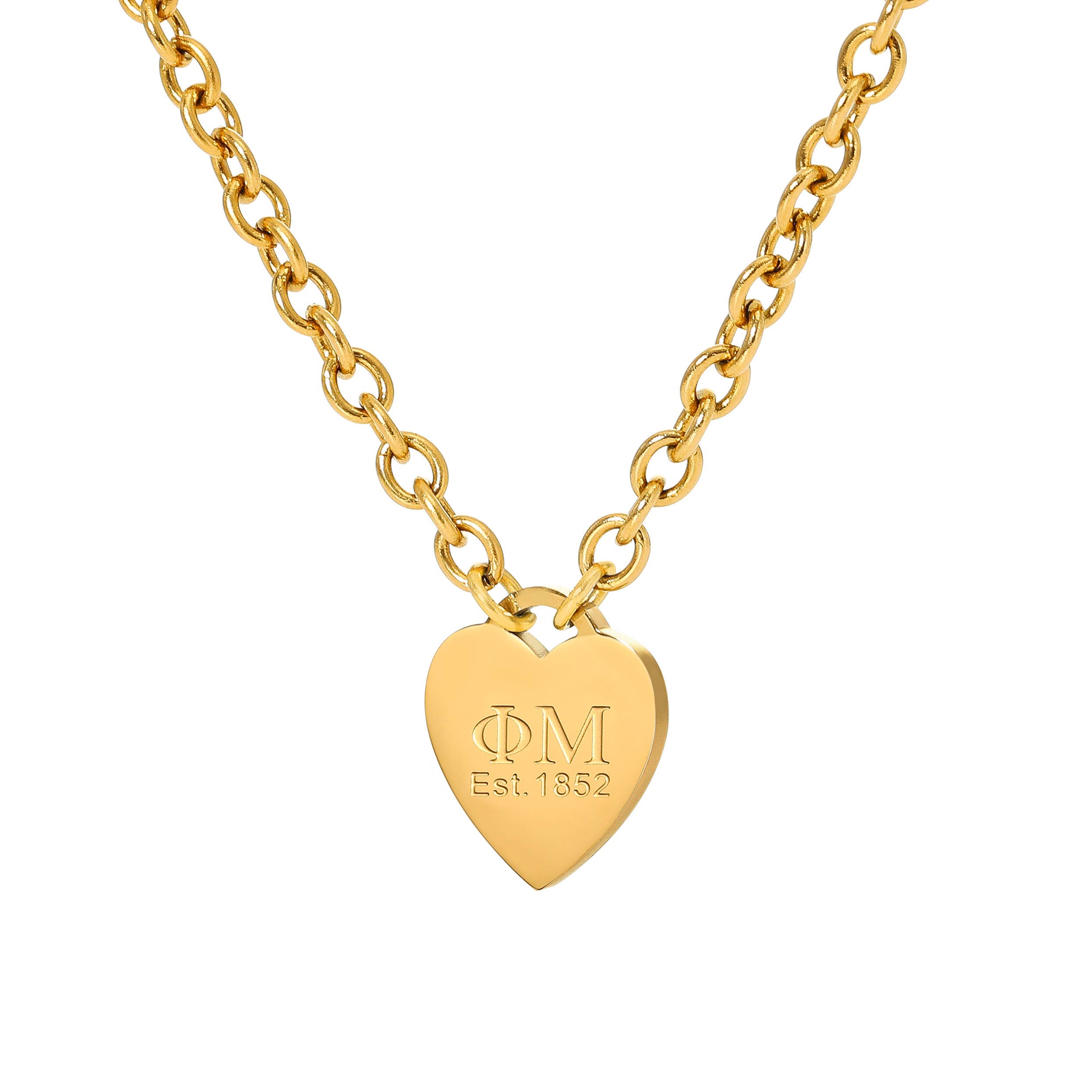 Shawn Paul - Wholesale Pendant/Charm Necklace - Phi Mu Heart Tag Necklace - (4mm Chain)0