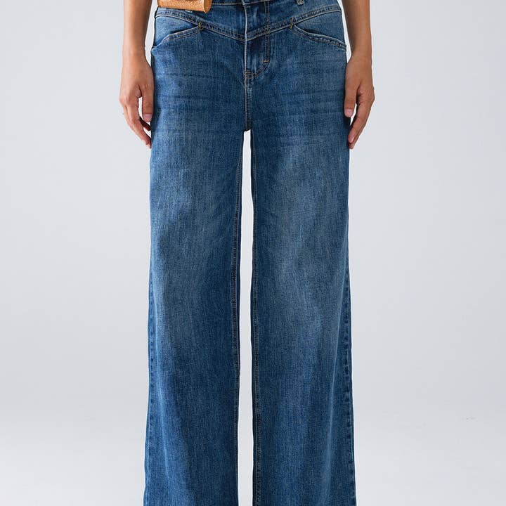 Blue Flare Jeans With Stitching Detail and other Purchase Wholesale laulia jeans. Free Returns & Net 60 Terms on Faire trending on Faire.