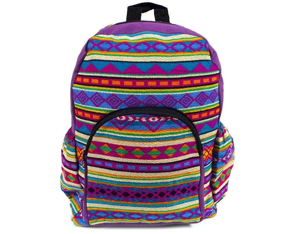 Pichincha - Wholesale Backpack - Women's - Large Tribal Striped Ecuadorian Backpack6