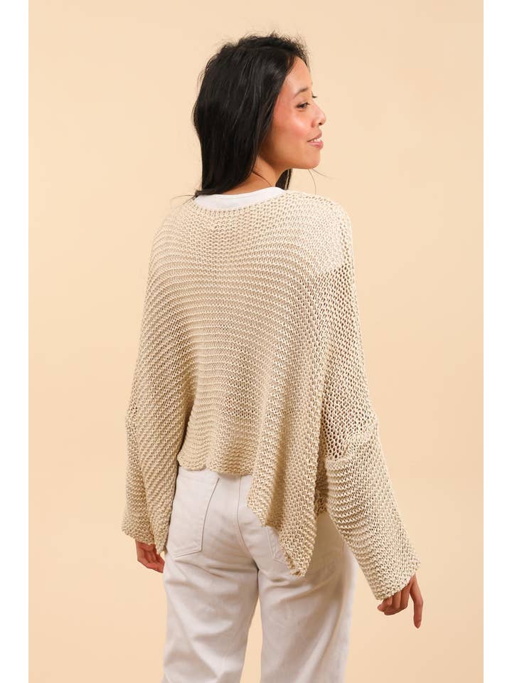 la maison des fibres naturelles - Wholesale Knit Sweater - Women's - Oversized cotton knit cardigan 1669 100% cotton
