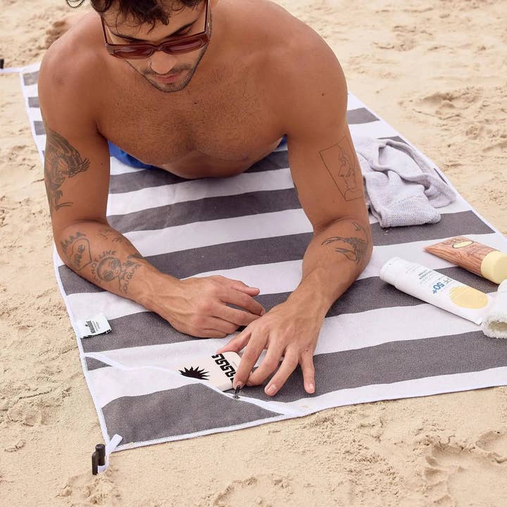 Capri Sand Free Beach Towel With Pocket for wholesale by Nomadique Co