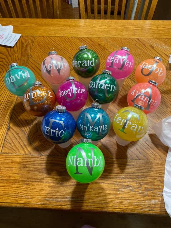 Adornos Glitter para venta al por mayor de Ashleyvinylcreations