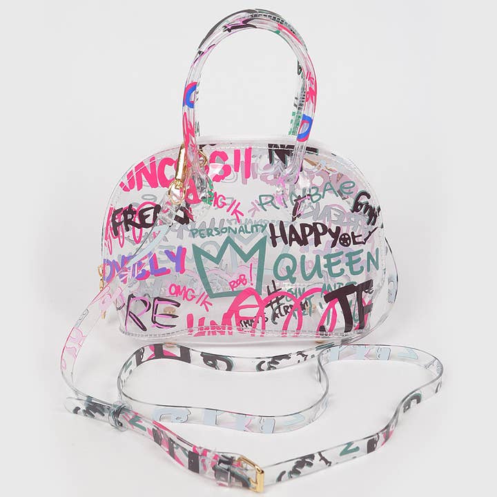 3AM BY H&D ACCESSORIES - Wholesale Top Handle Bag - Women's - Graffiti Pvc Top Handle Bag1