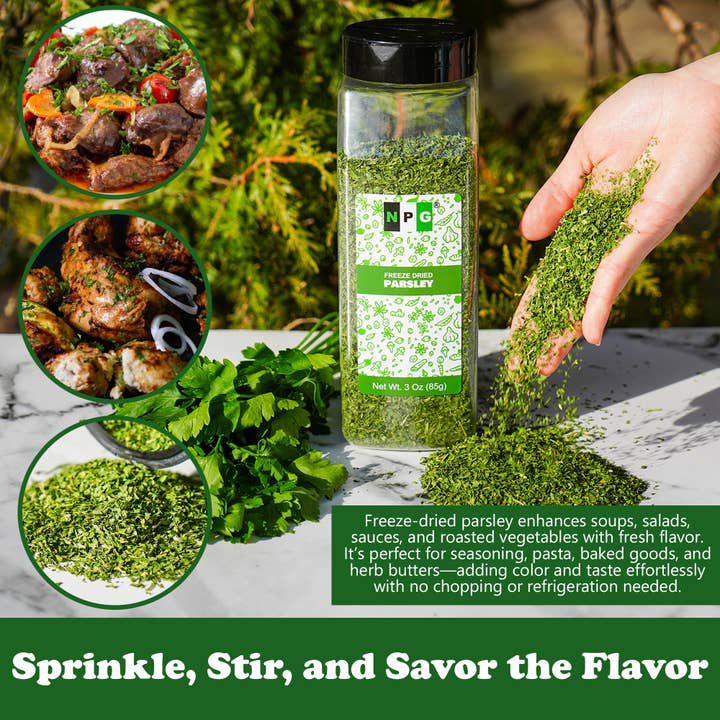 Natural Plus Green - Wholesale Dried/Dehydrated Vegetables - NPG Freeze-Dried Parsley Flakes 3 Oz2