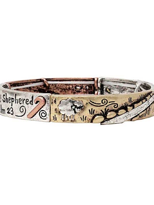 ( C347 ) RELIGIOUS INSPIRATION STRETCH BRACELET - PSALM 23 for wholesale by Jewelry Max