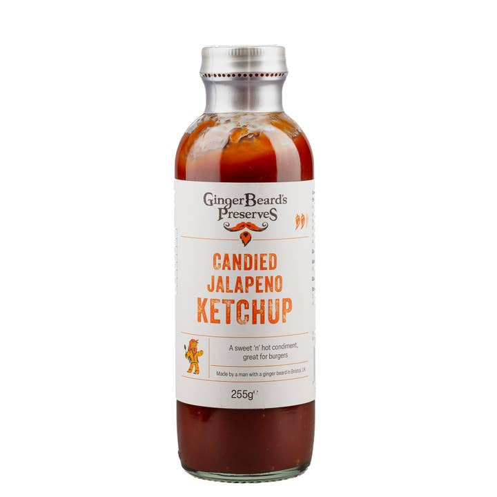 Candied Jalapeno Ketchup for wholesale by GingerBeard's Preserves