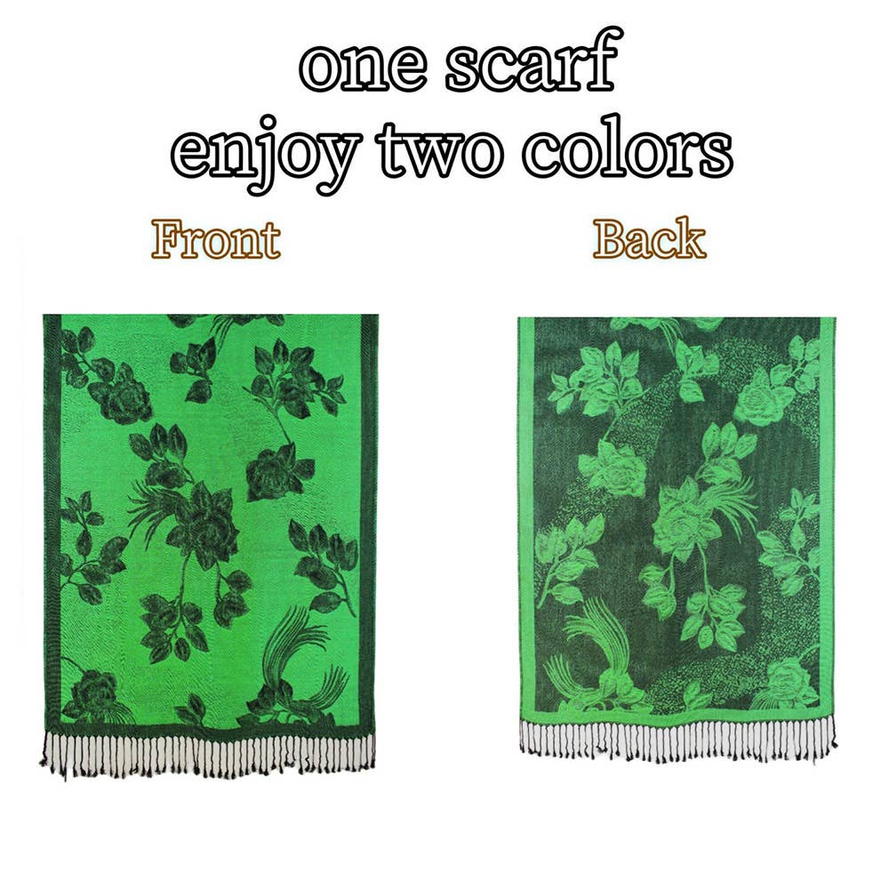 Sensibling Corp. – wholesale Scarf – Women's – Rose Floral Pashmina Reversible Scarf Shawl60