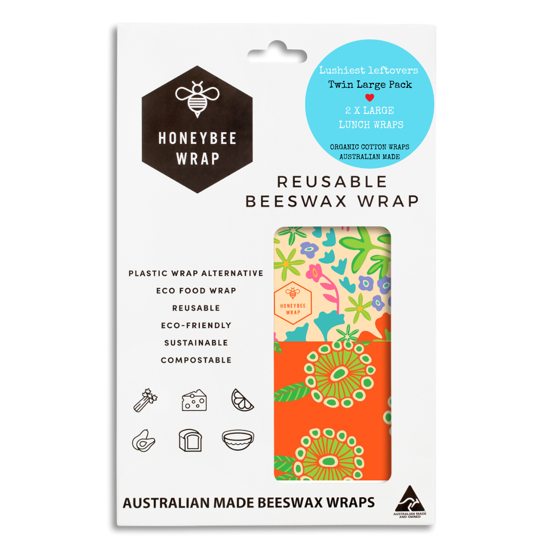Honeybee Wrap - Wholesale Food storage wrap/bag - WH Twin Pack of Large Wraps0