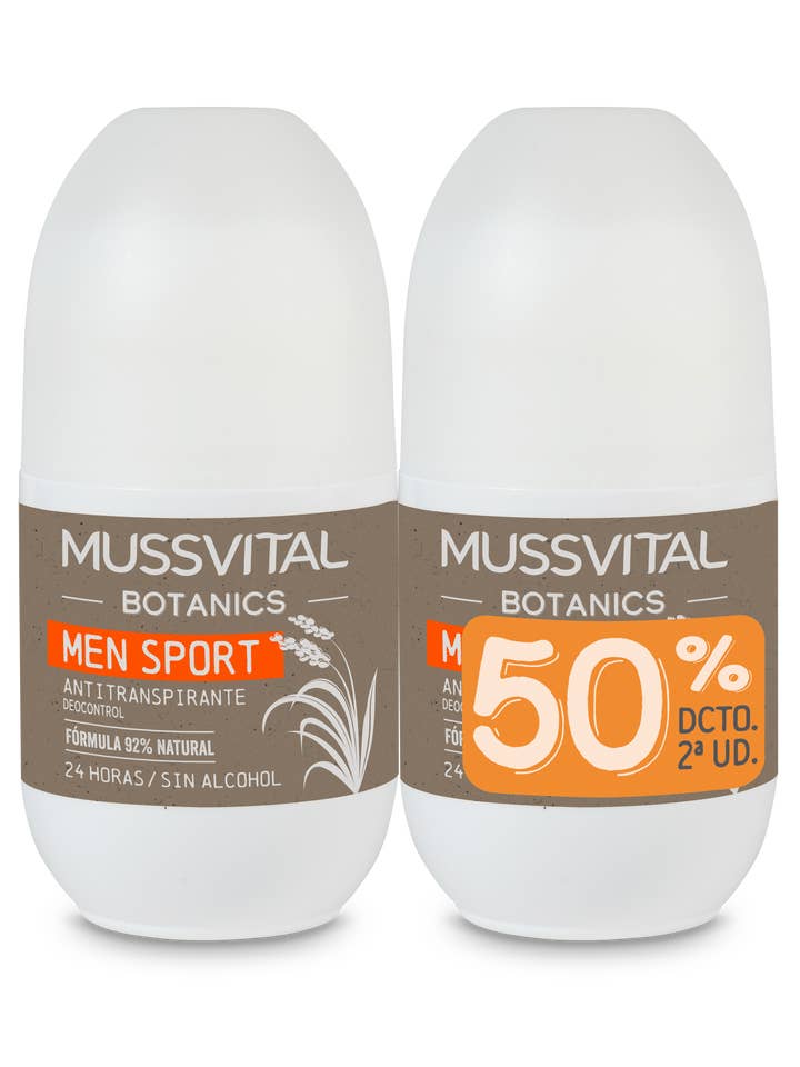 Mussvital Botanics Deodorant Men Sport 2 Pack x 75 ml for wholesale by Peroxfarma, S.A.