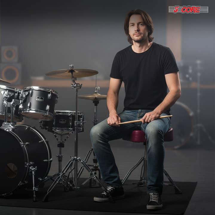 K Cube Inc - Wholesale Musical Instrument - 5 Core Drum Throne Backrest 4" Padded Adjustable 441Lb Stool7