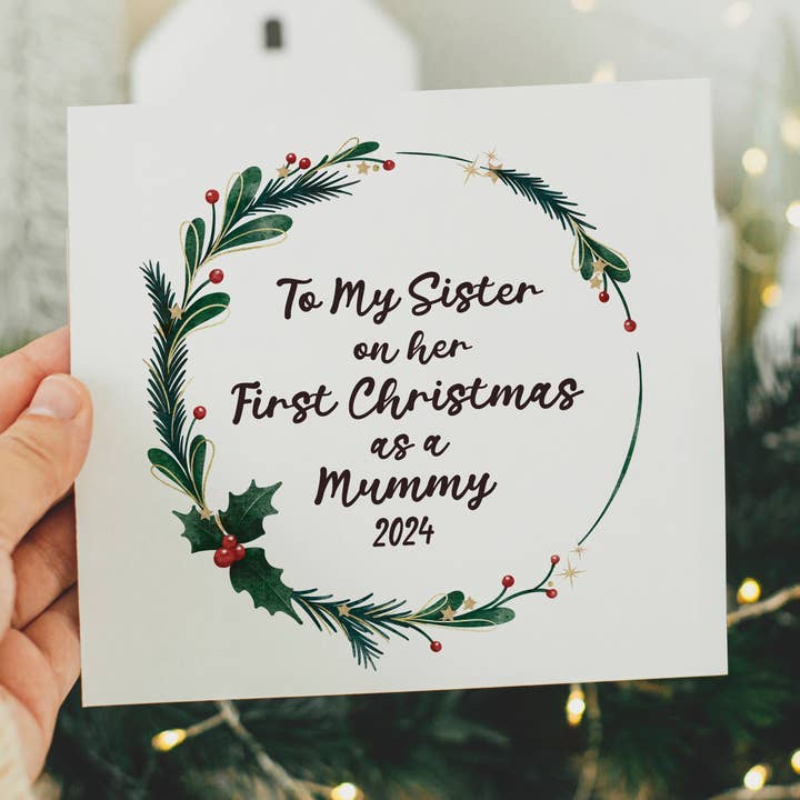 To My Sister on her first Christmas as a Mummy 2024 for wholesale by Parsy Designs