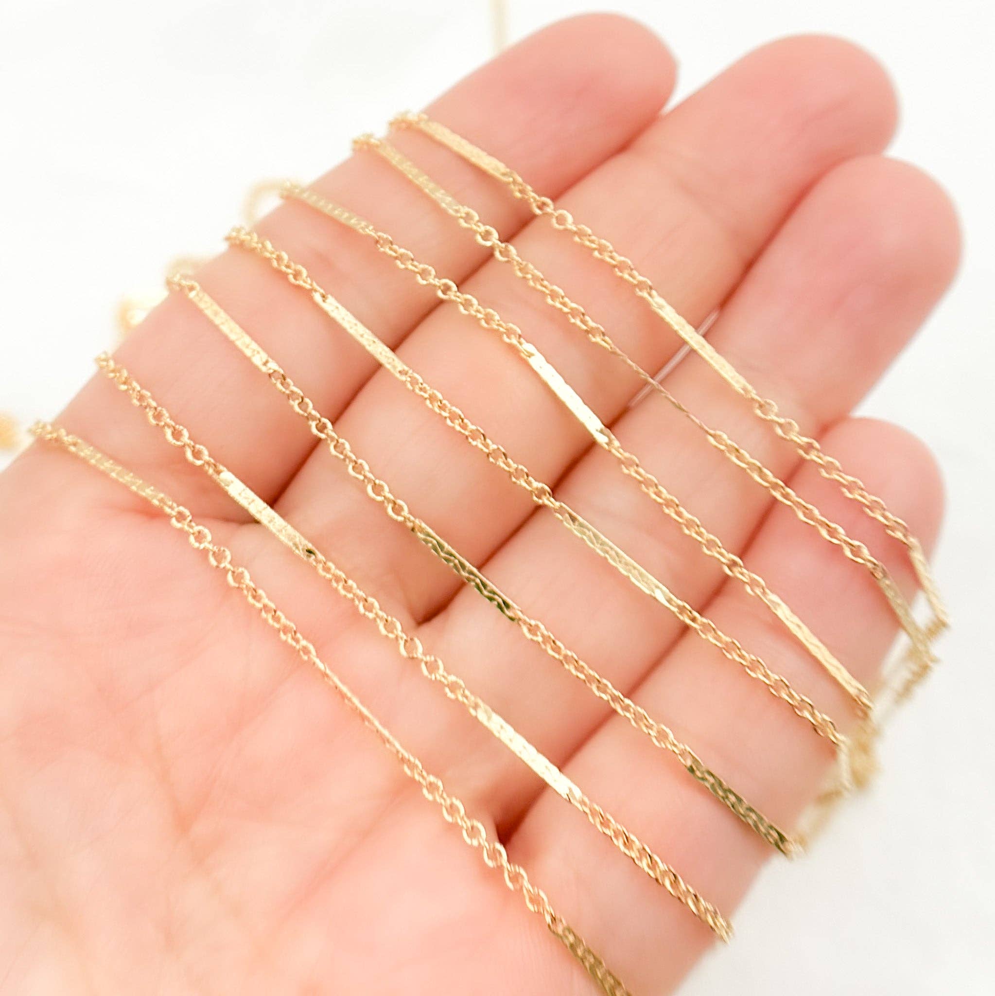Jewels & Chains - Wholesale Link & Chain Necklace - 1399GF. 14K Gold-Filled Cable and Bars Chain3