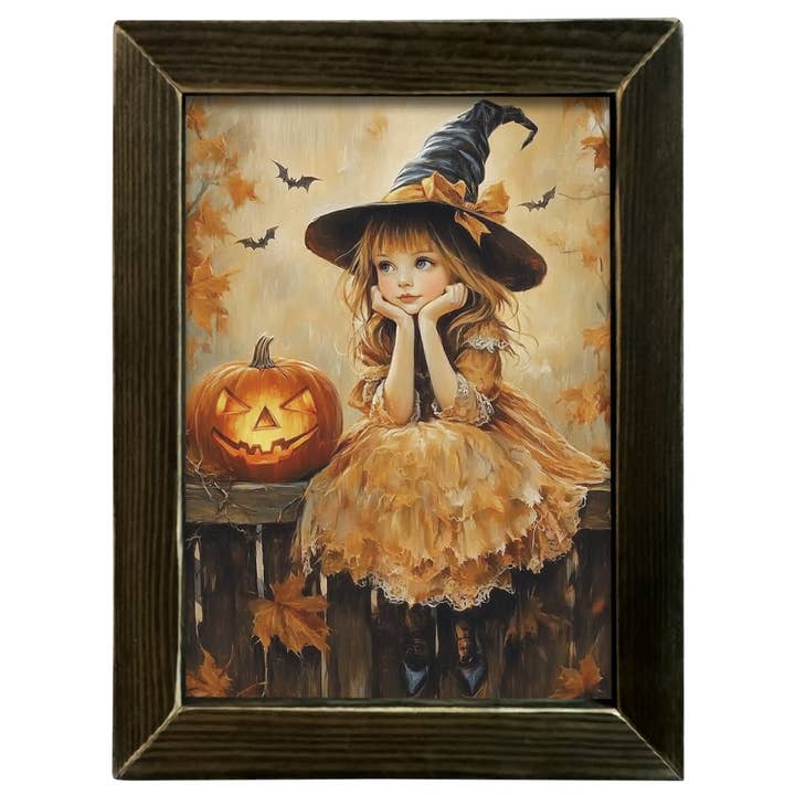 JanMichaels Art & Home - Wholesale Wall Sign - HMK718L Girl Pumpkin Dreaming1