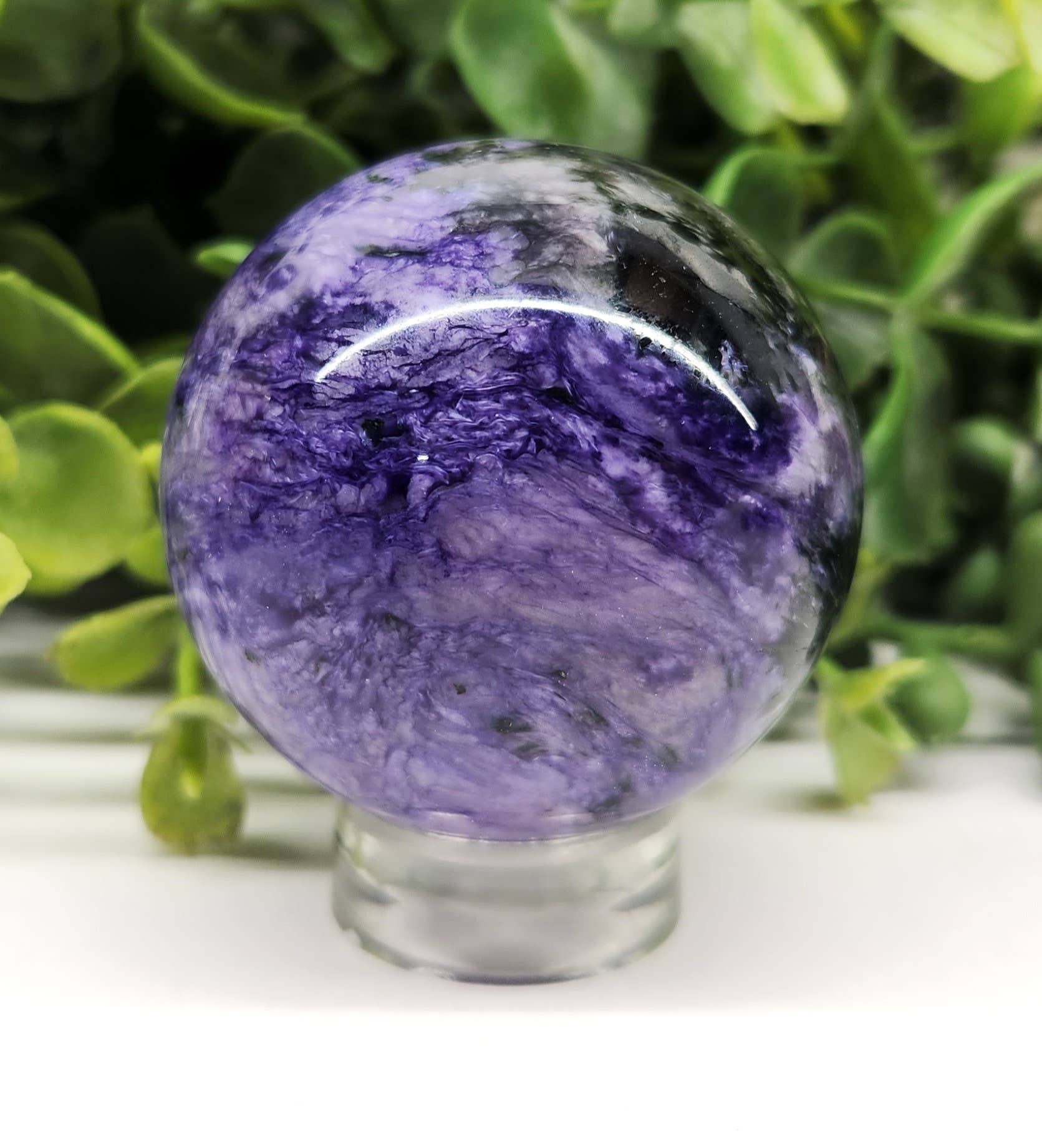 Meraki Gemstones – wholesale Spiritual stone/crystal – Charoite Polished Semi-Precious Gemstone Sphere (5 to 6cm)