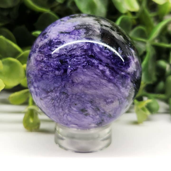Meraki Gemstones - Wholesale Spiritual Stone/Crystal - Charoite Polished Semi-Precious Gemstone Sphere (5 to 6cm)
