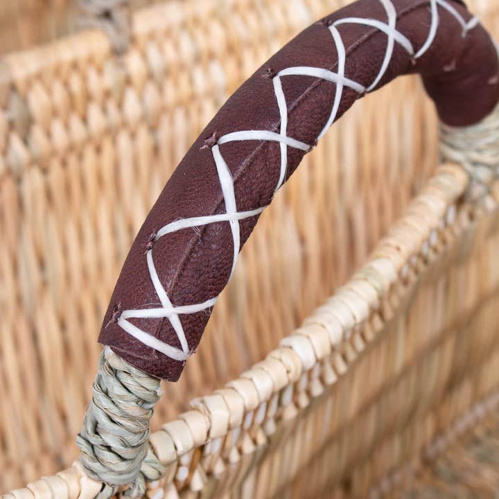Bohemia Design - Wholesale Basket - Reed Basket with Leather, Set of 3