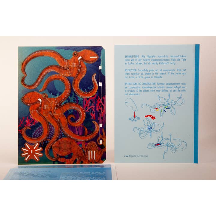Formes Berlin GbR - Wholesale DIY Craft Kit - Octopus 3D decorative greeting card (copy) (copy)