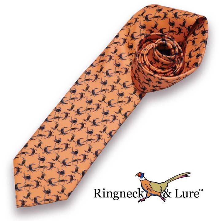 Crabs-Salmon Necktie for wholesale by Ringneck and Lure