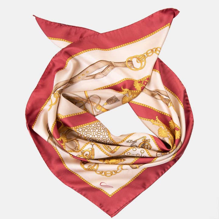 Elizabetta Made in Italy USA – Großhandel Schal – Damen – Vittoria - Handgerolltes Seidentuch - Rot