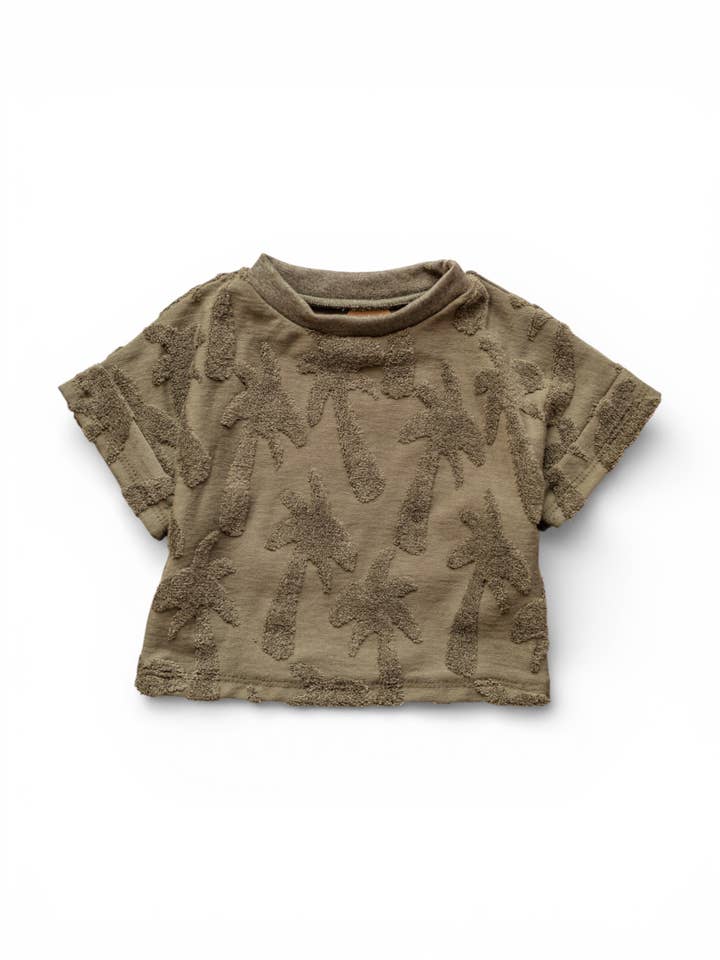Terry T-shirt / Palms - Olive for wholesale by PETITE EvelinaApparel