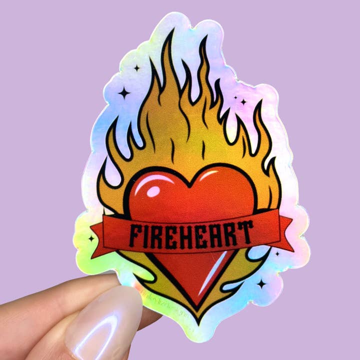 Autocollant holographique en forme de trône de verre Fireheart pour la vente par Hailey Liz Designs