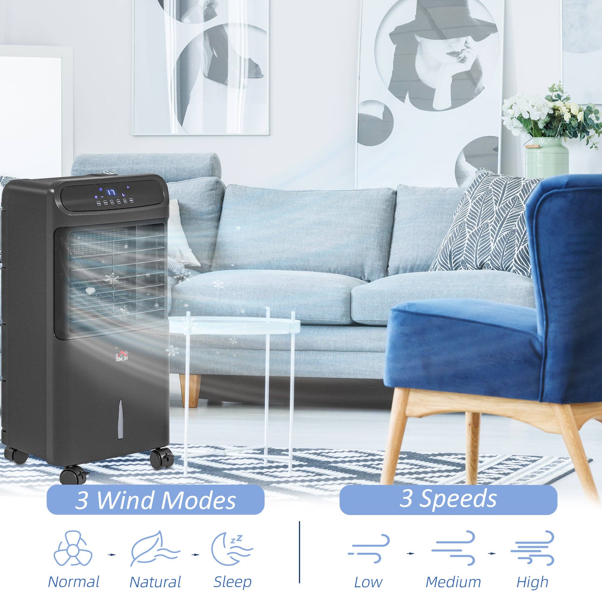 39F Inc. - Wholesale Kitchen Appliance - 32in Portable Air Cooler with Ice and Humidifier-Black4
