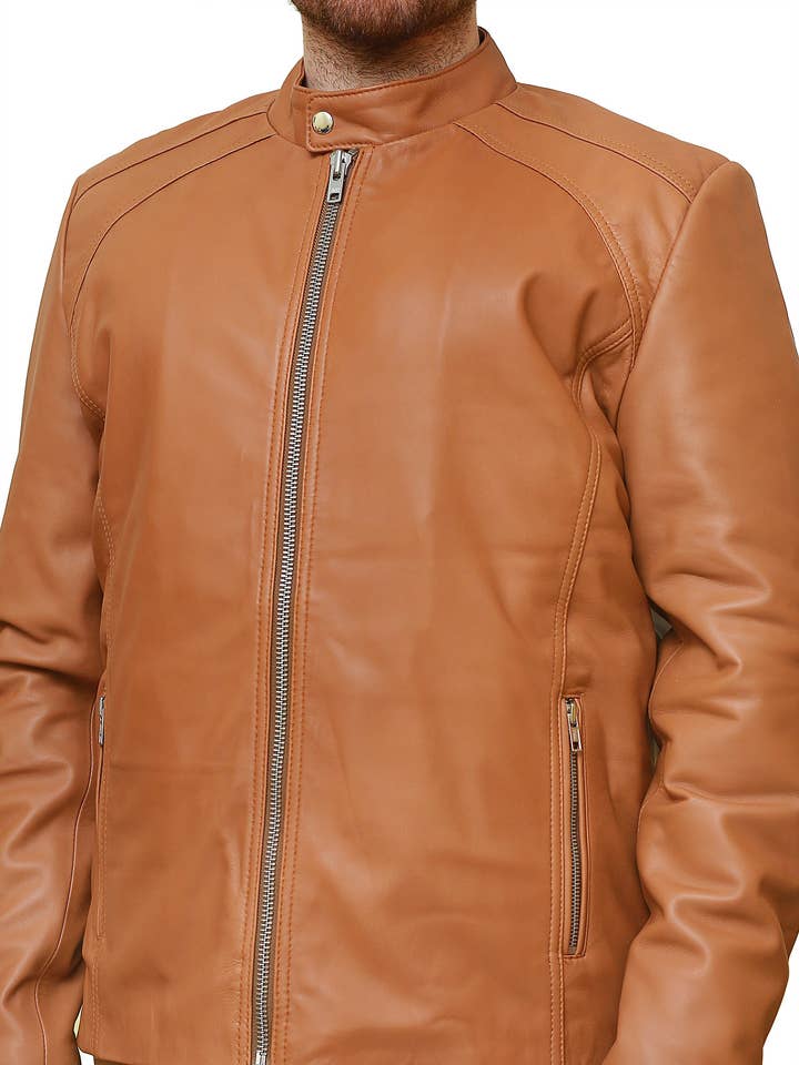 Genuine Nappa Cafe Racer Jacket for wholesale by Haris enterprises
