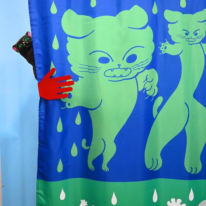 Natali Koromoto - Wholesale Shower Curtain - "DRY CATS" Shower curtain