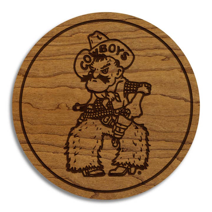 University of Wyoming Cowboys Coaster – Crafted from Cherry or Maple Wood – Wyoming Cowboys for wholesale by LazerEdge