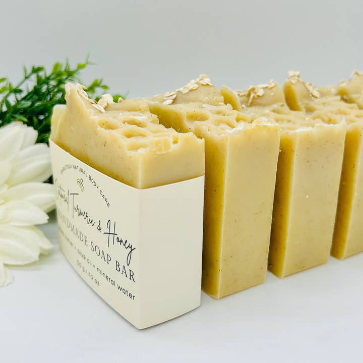 SARATOGA NATURAL BODY CARE LLC - Wholesale Bar Soap - Oatmeal Turmeric & Honey Handmade Soap Bar VEGAN