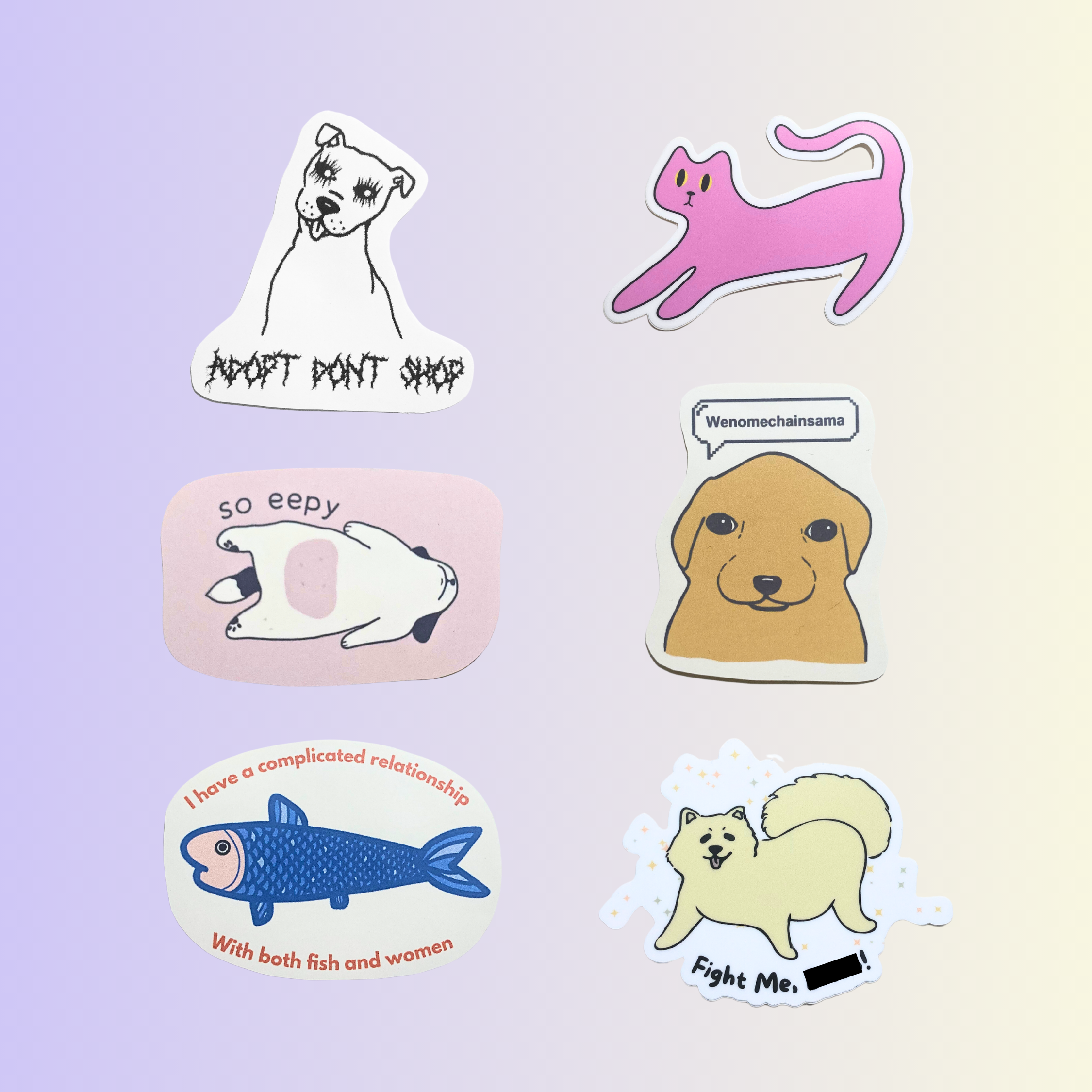 Dog Wenomechainsama Jotchua Meme klistermærke i engros til din butik – Faire, image size:2250x2250