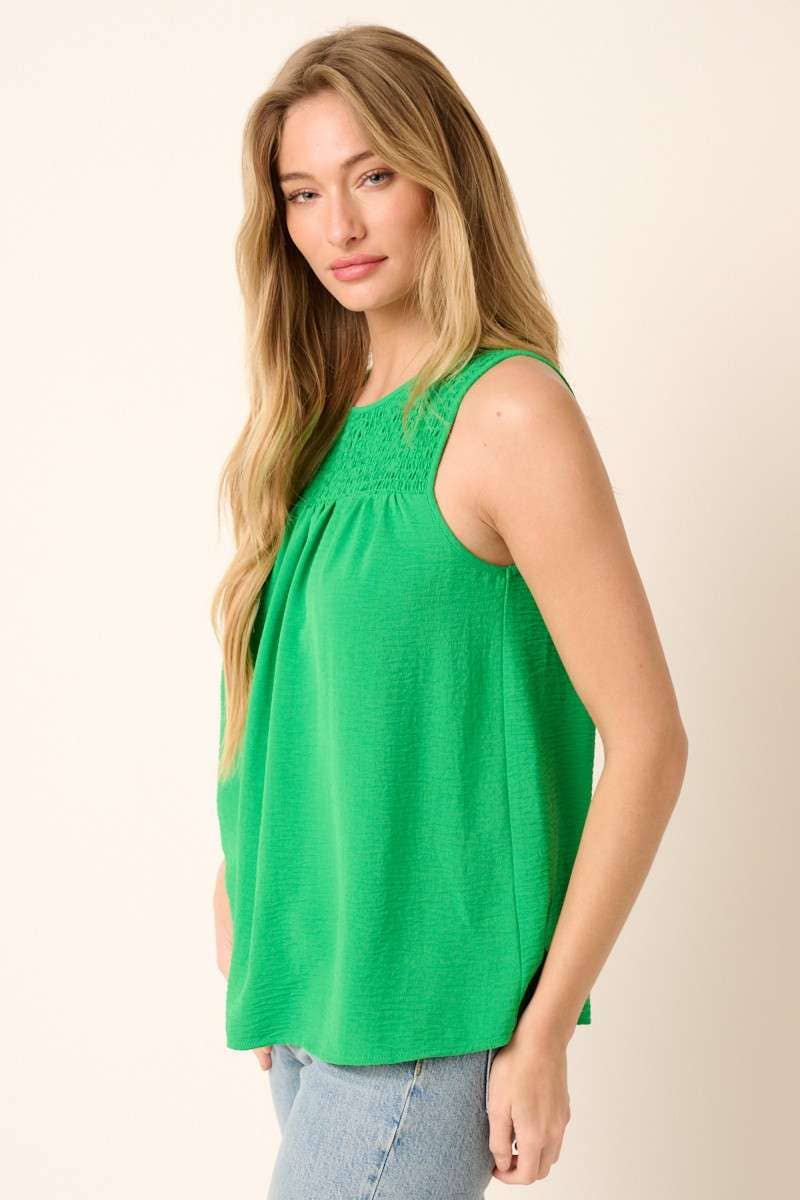 mittoshop – wholesale Blouse – Women’s – AIRFLOW SMOCKED YOKE SLEEVELESS BLOUSE22