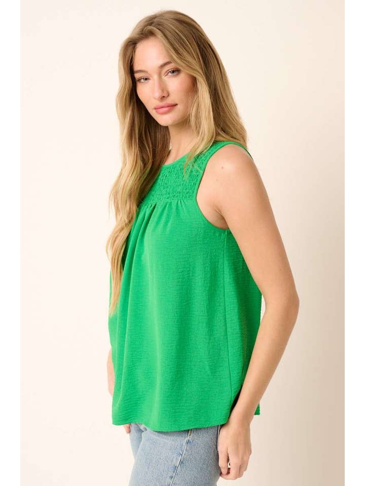 mittoshop - Wholesale Blouse - Women's - AIRFLOW SMOCKED YOKE SLEEVELESS BLOUSE22