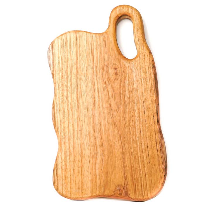 Rainforest Bowls - Wholesale Cutting Board - Irregular Shaped Teak Wood Chopping Board (13x7) with Handle6